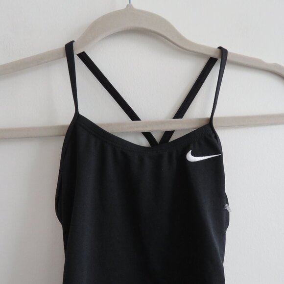 NIKE HYDRASTRONG Solid Racer Women's Athletic Swimsuit in Black - Size 0 NWT - Picture 3 of 12
